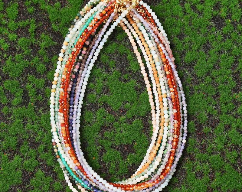 Gemstone Crystal Turquoise Stone Quartz Necklace