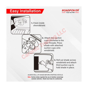 Màn che nắng ô tô Roadpower hiệu quả, có khả năng chống tia UV và lắp đặt dễ dàng, hoàn hảo để giảm nhiệt và ánh sáng chói bên trong xe. - Product Image 6