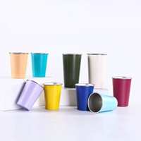 Gobelets empilables en acier inoxydable 304 personnalisés, gobelets à eau pour enfants et adultes, verres à boire en métal pour les voyages et le camping