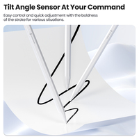 Stylet capacitif magnétique universel Toocki pour tablette avec rejet de la paume, capteur d'inclinaison, affichage lumineux pour le dessin et la prise de notes