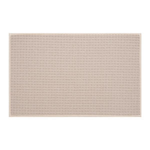 Tapis de bain en polaire rectangulaire beige, absorbant, séchage rapide, design minimaliste, tapis de sol de salle de bain antidérapant, paillasson - Product Image 1
