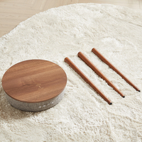 Table basse intelligente en bois MDF moderne avec haut-parleur Bluetooth, recharge sans fil et port USB pour salon
