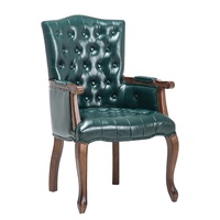 Chaise de tigre à accoudoir unique rétro européenne chaise d'étude en bois massif américain pour salle à manger chambre hôtel moderne loisirs négociation