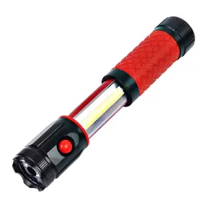 Hot Sale High Quality Waterproof Rubber Handle Aluminum Zoomable COB Scalable Working Light Flashlight