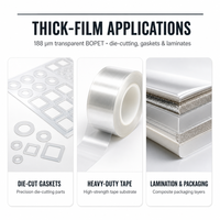 Film BOPET transparent multi-usages - traité corona d'un côté, substrat épais pour ruban industriel, découpe et laminage