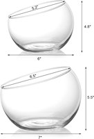Center de Table décoration soufflé à la main Globe en verre transparent Borosilicate incliné bonbons fruits plats plante Terrarium fleur Vase bol