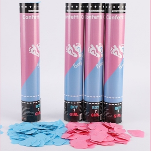 Canons à confettis pour révélation du sexe, canons à confettis manuels, confettis en forme de cœur rose et bleu pour garçons et filles, lanceurs de confettis pour fête - Product Image 2