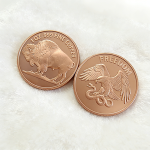 Pièce de monnaie artisanale en cuivre de collection haut de gamme personnalisée, motif buffle, élégante, 1 oz, spécifications <span class=keywords><strong>d</strong></span>étaillées, relief, cadeau idéal, souvenir - Product Image 1