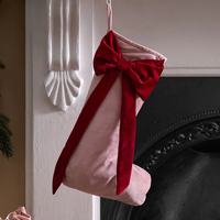 Chaussettes de Noël en velours à suspendre, rouges et bleues, vierges, douces, pour décoration