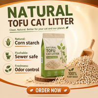 Pasir Kucing Tofu Premium 5kg, Alami dari Kedelai, Cepat Menggumpal, Mengontrol Bau, Grosir Pabrik, OEM, ODM