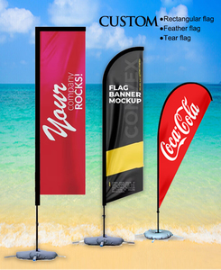 Nước chanh cửa hàng bãi biển cờ tùy chỉnh bay bãi biển cờ bãi biển Marshmallow thực phẩm lông cờ cho doanh nghiệp và quảng cáo biểu ngữ - Product Image 2