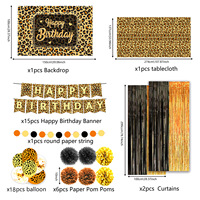 Vaisselle jetable à imprimé léopard, assiettes, gobelets, serviettes, couverts pour fête d'anniversaire sur le thème des animaux, safari, fournitures pour baby shower
