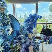 Gapura Pernikahan Besi Modern Elegan Sederhana dengan Latar Belakang Kupu-kupu, Warna dan Ukuran Dapat Disesuaikan, untuk Pesta Pernikahan Eropa di Dalam dan Luar Ruangan