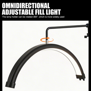 Lámpara LED Profesional de Media <span class=keywords><strong>Luna</strong></span> de Alta Calidad para Pestañas y Tatuajes, Aluminio, 3000-6500K, Luz Ajustable para Fotografía de Belleza - Product Image 5