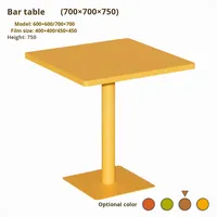 Table de bar commerciale carrée en métal de style industriel, luxe léger, multifonctionnelle, petite table à manger pour salon de thé, snack-bar, chaises