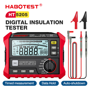 Habotest HT5205 Isolationswiderstands- und Durchgangsprüfer, Steckdosenprüfer und Isolationsmessgerät, Digitaler Isolationswiderstandstester - Product Image 3