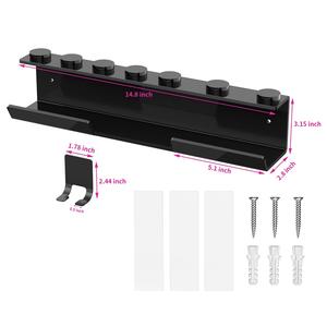 Estante de almacenamiento para secador y rizador de pelo, caja de herramientas de hierro para el cuidado del cabello, para envoltura de aire, montado en la pared - Product Image 3