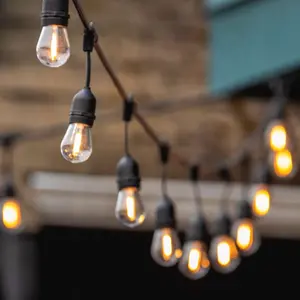 IP65 15M Thương Mại Cấp <span class=keywords><strong>LED</strong></span> Chuỗi Lights S14 <span class=keywords><strong>LED</strong></span> Retro Edison Filament Bulb EU Connectable Wedding Sạn Holiday Chiếu Sáng Vòng Hoa - Product Image 1