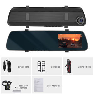 Caméra embarquée Podofo 4 pouces à double objectif 1080P DVR avec enregistrement en boucle et détection de mouvement, rétroviseur DVR avec <span class=keywords><strong>vision</strong></span> nocturne, caméras avant/arrière - Product Image 6