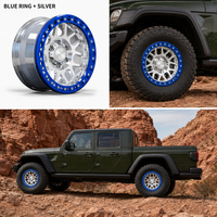 Jantes Beadlock forgées sur mesure Viaol à 6 trous, 17 18 6x135 6x139.7 6x114.3, chrome avec anneau rouge, compatibles F150 Raptor Silverado Tacoma