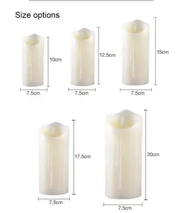 柱子常用的LED蜡烛圣诞派对必不可少的各种尺寸的LED蜡烛
