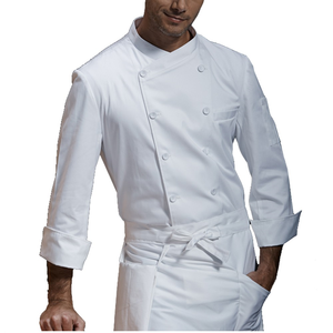 Uniforme de chef italiano Chaqueta de sarga ligera de doble botonadura con mangas largas para uso <span class=keywords><strong>en</strong></span> cocina y restaurante - Product Image 4