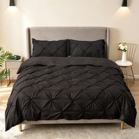 Ensemble de literie en microfibre 3 pièces, style nordique, couleur unie, taille Queen King, personnalisable avec logo