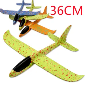 Avión de espuma fundida con luz Led para niños, juguete de avión grande de 36cm