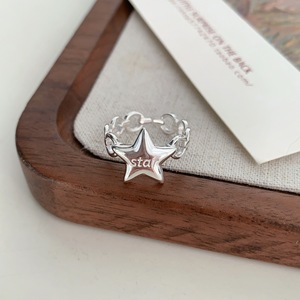 S925 Sterling Silver Star Chain <b>Open</b> <b>Ring</b> For Women Minimalist Design Everyday Wear - Product Image 5
