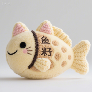 Oso Amigurumi OEM ODM, juguete de peluche de ganchillo personalizado, Gato suave, sardina asada, animal de peluche hecho a mano personalizado para niños - Product Image 3