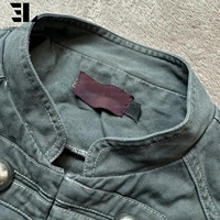Veste Bomber LARSUR en toile de canard délavée sur mesure, style Napoléon, coupe slim, col montant, pour moto, type Hussar