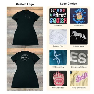 Ingrosso abito estivo tinta unita con risvolto a maniche corte di media lunghezza t-Shirt Casual camicia traspirante <span class=keywords><strong>Polo</strong></span> abito <span class=keywords><strong>donna</strong></span> - Product Image 2