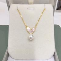 Collier de perles d'eau douce naturelles en forme de cœur de coquillage SHDIYAYUN en gros pour femmes