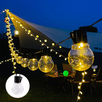 Guirlande lumineuse solaire LED extérieure étanche IP65 avec ampoules G50 S14, LED blanc chaud pour la décoration de jardin, IP44, en plastique, E26 E27