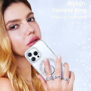 Flash Diamond Magnetic Phone <strong>Ring</strong> Holder Foldable Dashboard <strong>Gadget</strong> for Binge-Watching Lazy Double-Sided Metal Design - Product Image 2