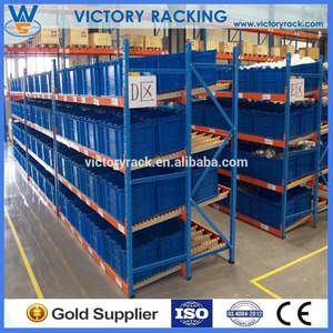 Estanterías de Gravedad Multicapa <span class=keywords><strong>para</strong></span> Almacén, Recolección de Cajas, Construcción de Acero Duradero, Rieles de Desplazamiento Suave, Sistema de Flujo de Cartones - Product Image 4