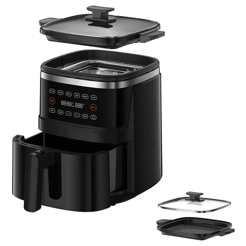 5L Multi-functional Air Fryer with Grill function, Grill Food on the Top