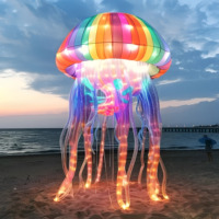 Lanterne LED en forme de méduse, thème animaux marins, solution d'éclairage tout-en-un pour la décoration d'entrée d'aquarium sous-marin