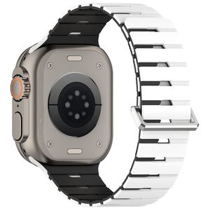 สายนาฬิกาซิลิโคนขายส่งสำหรับ Apple Watch Ultra 49 มม. SE44 มม. Series 10/11 46 มม. สายนาฬิกาแบบสปอร์ตแม่เหล็กสองสี - Product Image 1