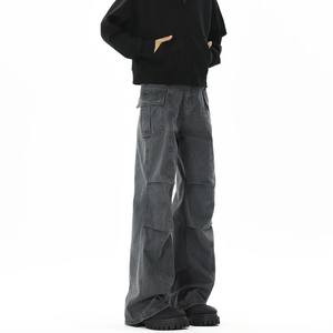 Jeans Vaqueros Vintage <span class=keywords><strong>de</strong></span> Cintura Media, Lavados y Desgastados, con Corte Acampanado, para Hombre, Primavera-Otoño, Estilo Cleanfit, Pantalones <span class=keywords><strong>de</strong></span> Trabajo - Product Image 3