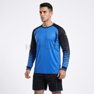 Camiseta de Fútbol Personalizada Unisex, Manga Larga, Cuello Redondo, Transpirable, 300g, 100% Poliéster, para Portero, Venta Caliente - Product Image 1