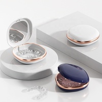 Vente en gros étui de retenue de luxe avec miroir boîtes de rangement dentaire étui de retenue en plastique boîte de retenue dentaire orthodontique
