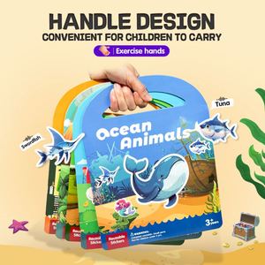 Libros de pegatinas 3D hinchables CPC: Juguetes sensoriales reutilizables con temática del cuerpo humano, vehículos, frutas y animales, con pegatinas de gelatina. - Product Image 2