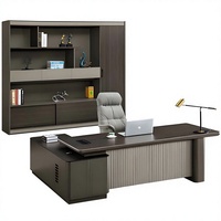 Mobilier de luxe moderne bois design MDF maison exécutif en forme de l PDG bureau bois ordinateur étude table bureau