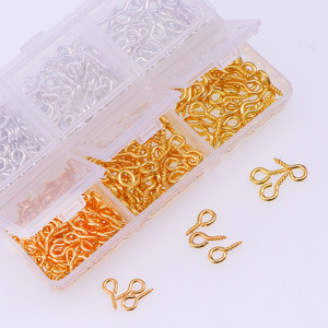 INTODIY 6 couleurs boîte ensemble mouton oeil vis 9 caractères tête ronde métal fil tige clou bricolage Bracelet collier accessoires - Product Image 1