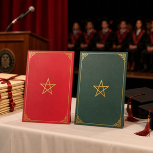 Porte-certificat et couverture de menu de luxe en similicuir rouge et vert, personnalisés avec estampage doré, pour invitations de banquet et événements, avec coins renforcés - Product Image 3