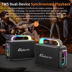 Speaker Karaoke Cyboris Rainbow X13 200W - Tahan Air IPX6, Bass Menggelegar, Boombox Portabel untuk Pesta, Suara Keras untuk Luar Ruangan - Product Image 6