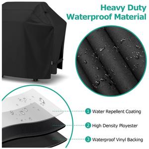 Funda para Parrilla ZJ-HWZ001, Negra, de Poliéster, Impermeable, para Protección de Barbacoas en Exteriores, para Todas las Estaciones, para Cocinar y Hornear - Product Image 3