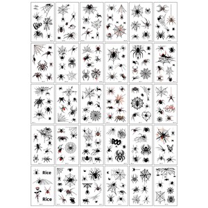 Premium <strong>3D</strong> Stereo Spider Web Temporary <strong>Tattoo</strong> Sticker Funny Body Art for Halloween Parties Cross-Border New Design Made Paper