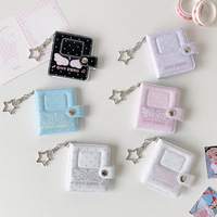 Album photo portable en PVC avec ailes d'ange, mini pendentif de 2 pouces, 32 pochettes pour photocartes et porte-Purikura avec porte-clés pour les fans de K-Pop